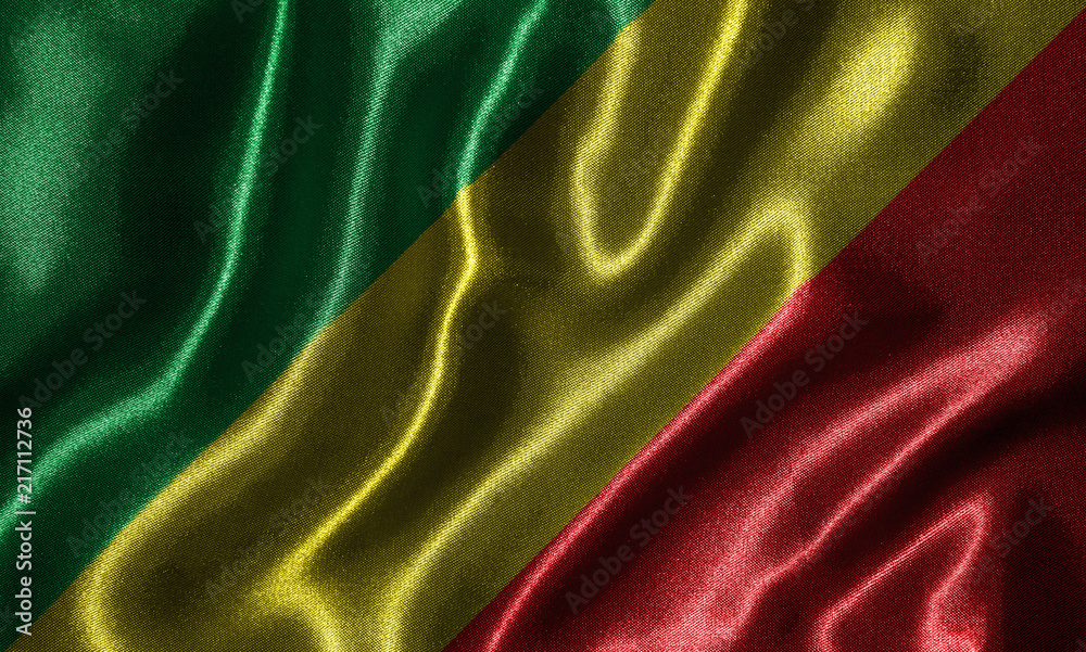 Wallpaper by Republic of Congo flag and waving flag by fabric.