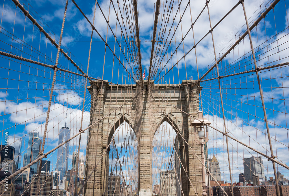 Brooklyn bridge in New York city - obrazy, fototapety, plakaty 