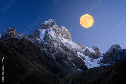 Ushba - the most beautiful peaks of the Caucasus Mountains photo