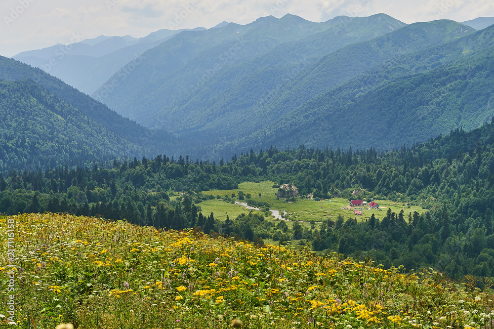 The Caucasus mountains in Russia