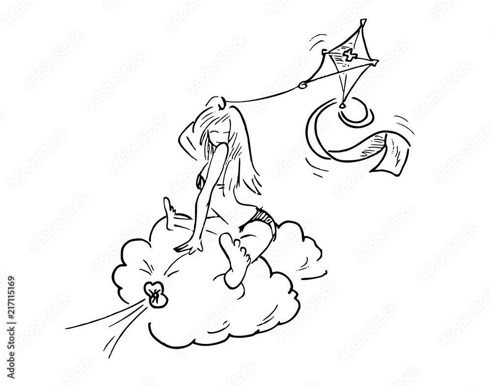 Vliegen op een wolk