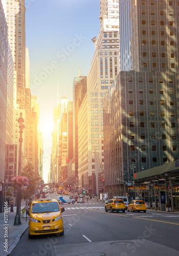 A street  New York city with yellow cabs © Maresol