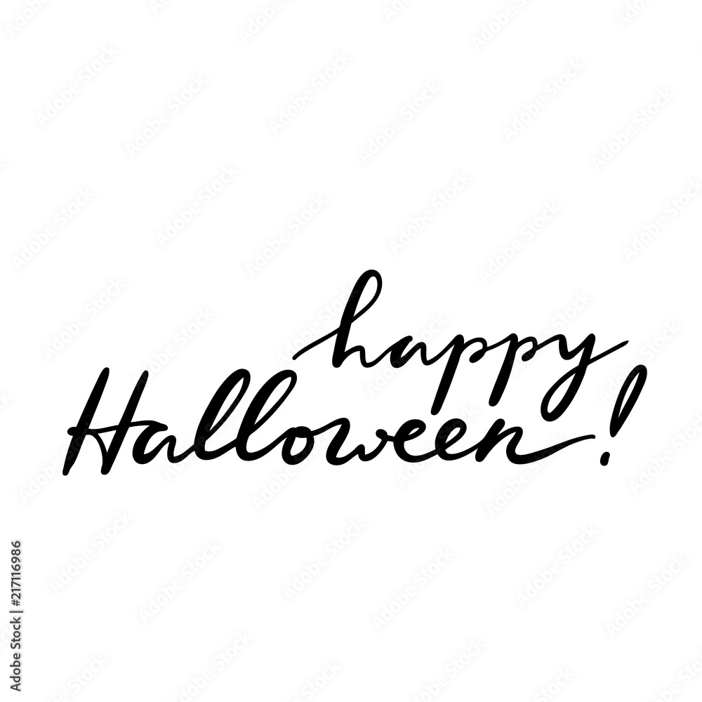 Vector hand lettering Happy Halloween. Modern brush calligraphy isolated on white background for Halloween greeting cards and design. Vector hand lettering Happy Halloween. Modern brush calligraphy isolated on white background for Halloween greeting cards and design.