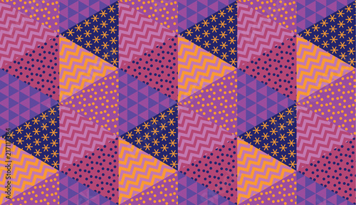Simple 60s inspired vivid geometric seamless pattern.