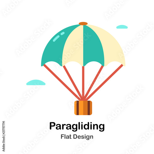 Paragliding Flat Icon
