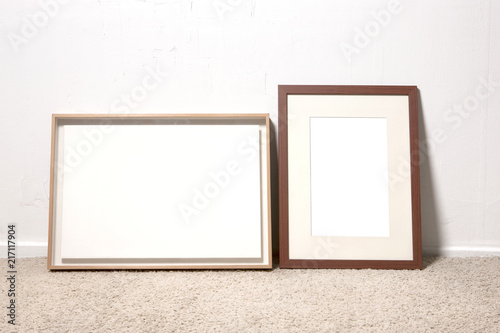 empty white photo frames  photo