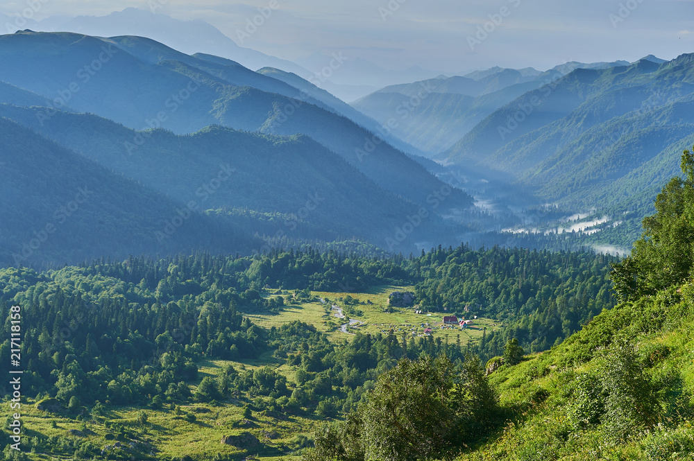 Naklejka premium The Caucasus mountains in Russia