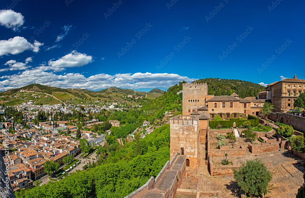 Panoramic view from the famous Alhambra, Granada