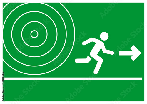 Earthquake exit sign