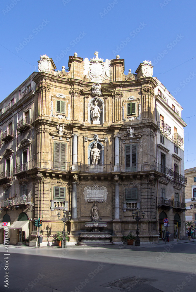 Quattro Canti di citta in Palermo, Sicily, Italy