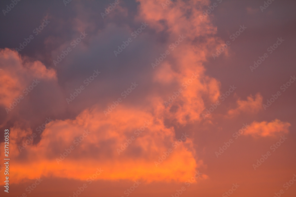 Scenic red Sunset with clouds