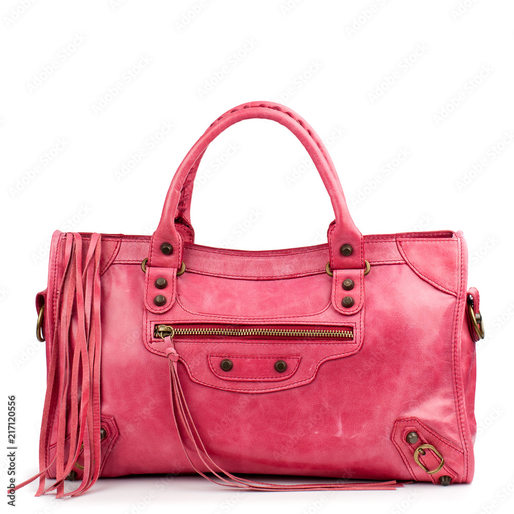 Dark pink handbag isolated on white background. Dark pink handbag isolated on white background.
