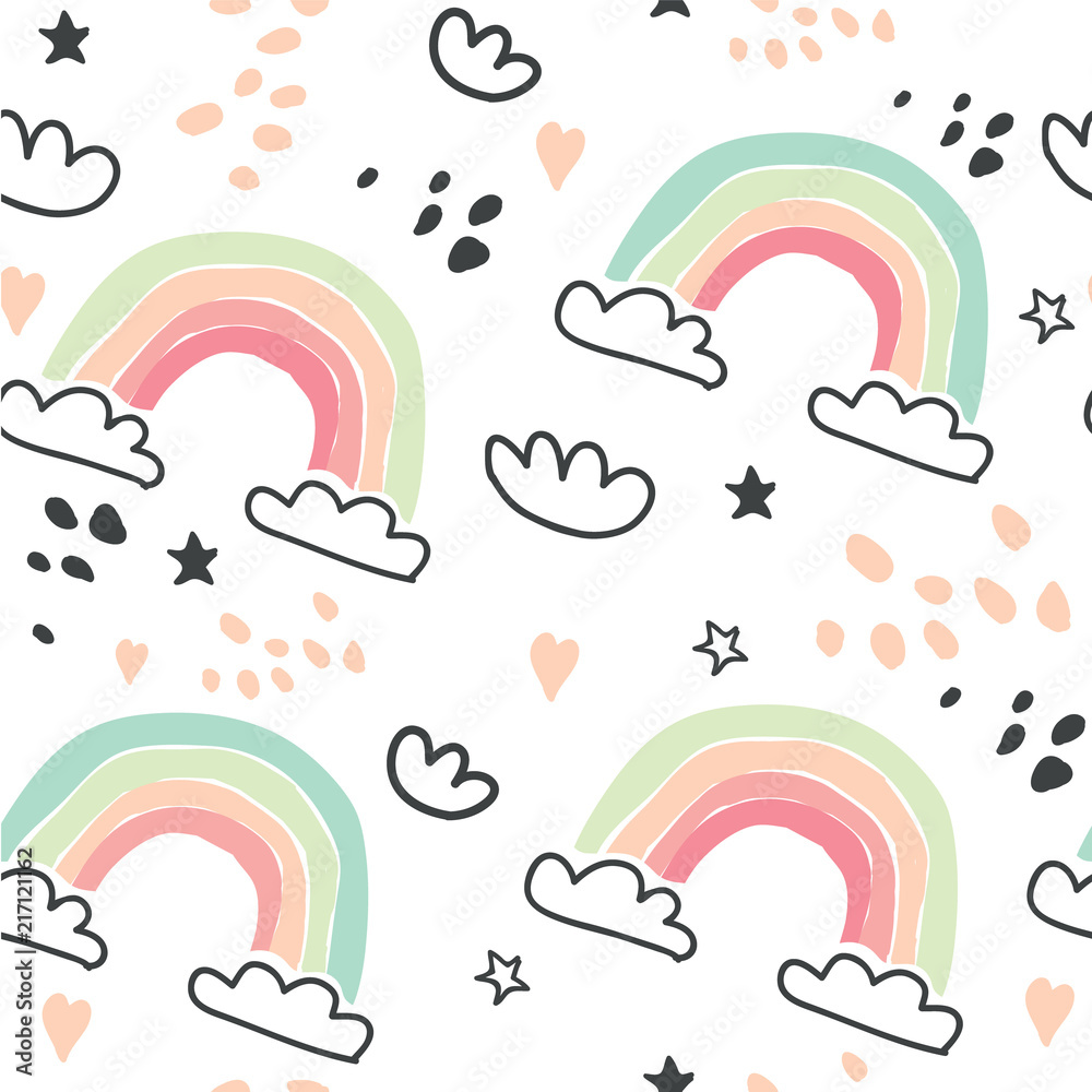 Childish seamless pattern with hot air ballon Childish seamless pattern with hot air ballon