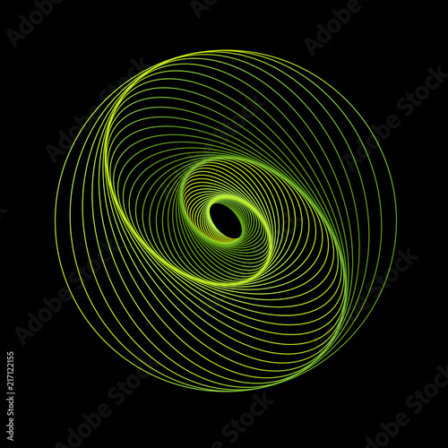 Cerchio colorato su fondo nero, concetto di movimento