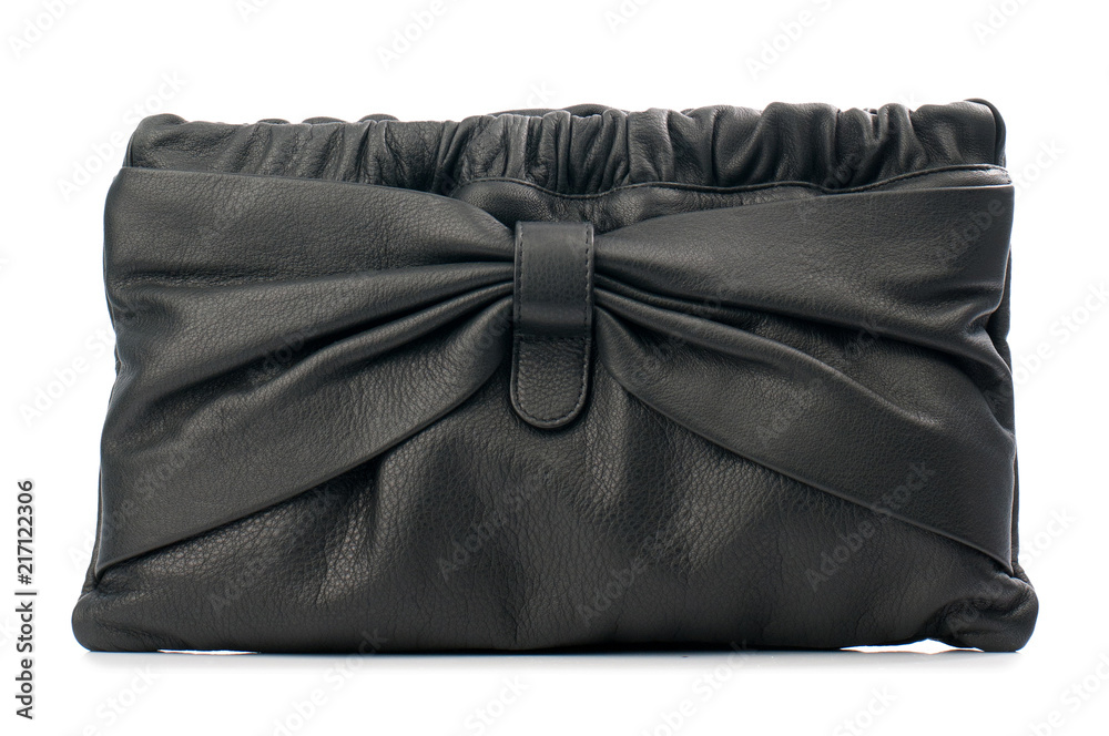 Black female clutch isolated on white background. Black female clutch isolated on white background.