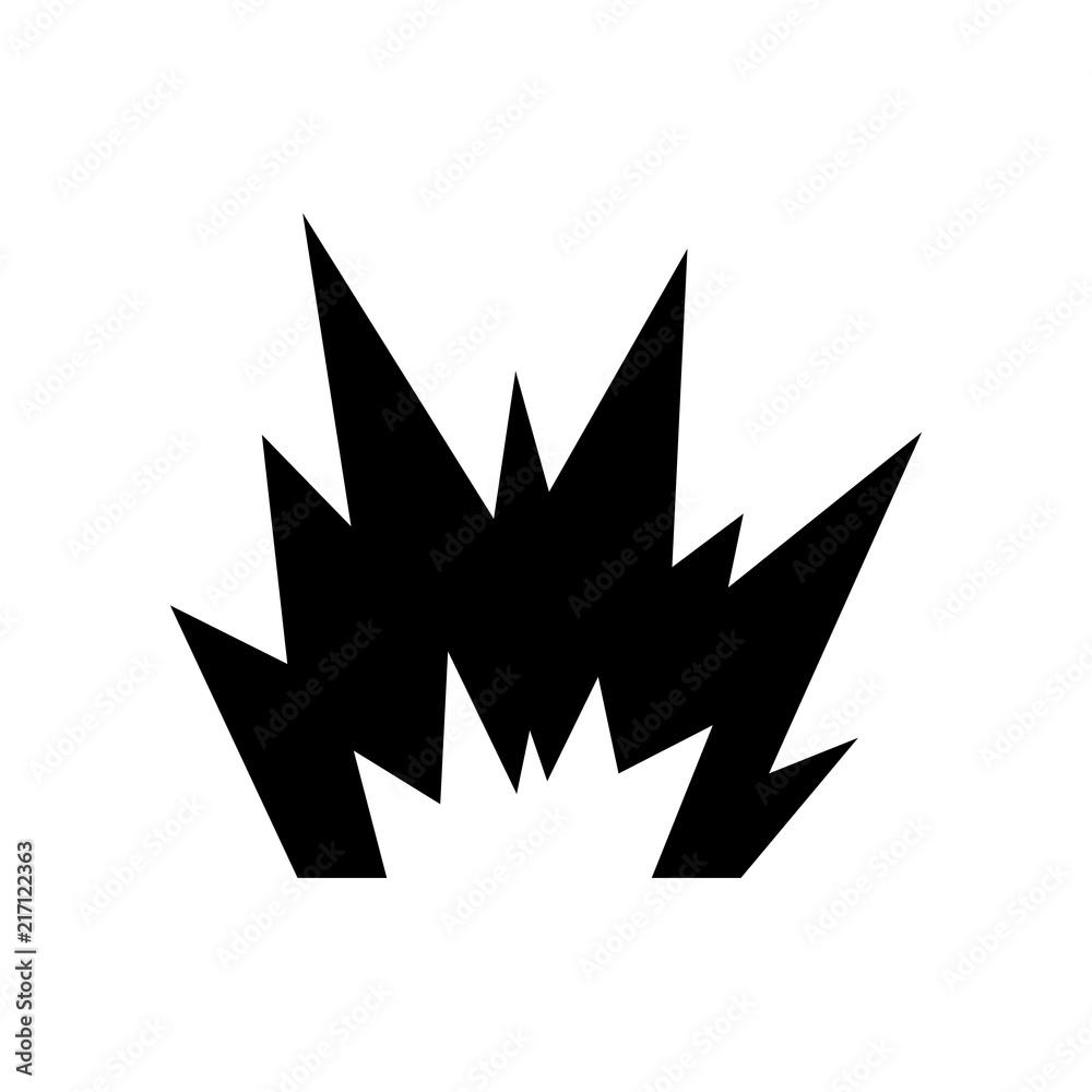 Explosion icon. Black icon on white background. Vector illustration. Explosion icon. Black icon on white background. Vector illustration.