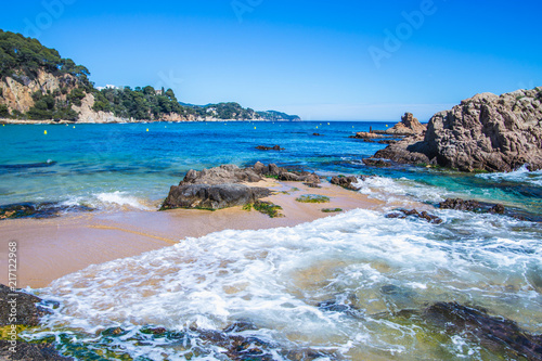 Sea coast in Blanes, Santa Crictina Beach, Costa Brava, Spain