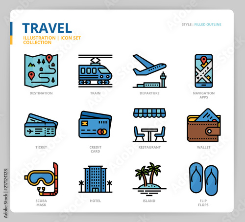 Travel icon set