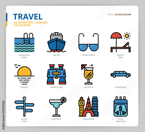 Travel icon set