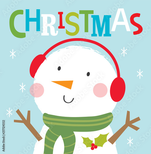 snowman christmas greeting card