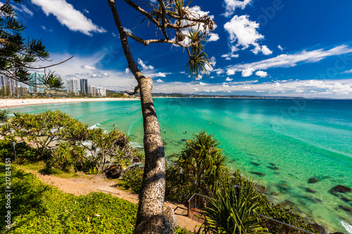 COOLANGATTA, AUS - MAY 01 2017, Coolangatta beach and Rainbow Bay, Gold Coast, Australia photo