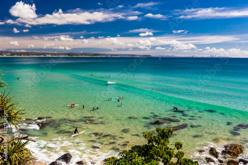 COOLANGATTA, AUS - MAY 01 2017, Coolangatta beach and Rainbow Bay, Gold Coast, Australia photo