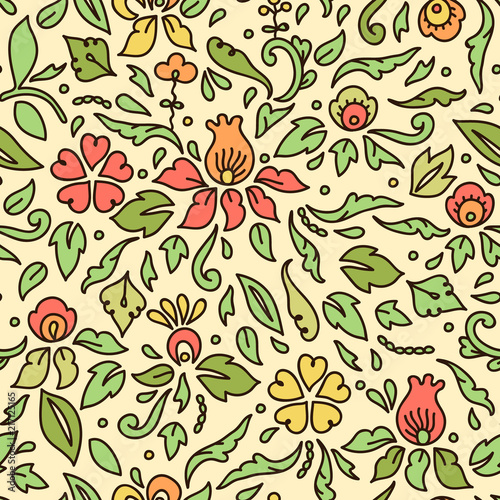 Colorful flowers and leaves...