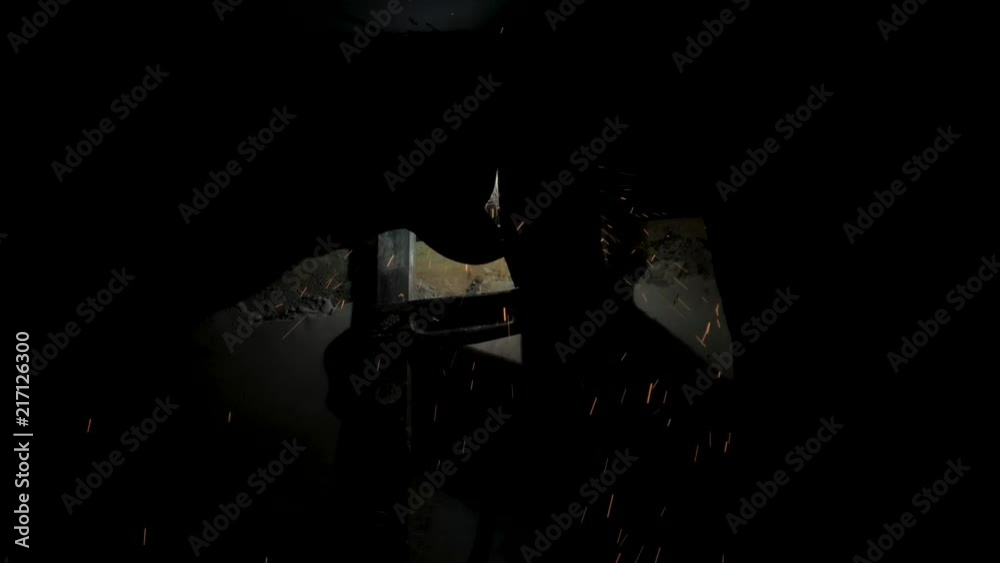 Metal Welding - sparks and flash effect