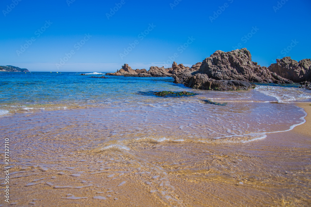 Sea coast in Blanes, Santa Crictina Beach, Costa Brava, Spain Sea coast in Blanes, Santa Crictina Beach, Costa Brava, Spain