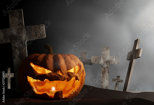 Halloween pumpkin graveyard...