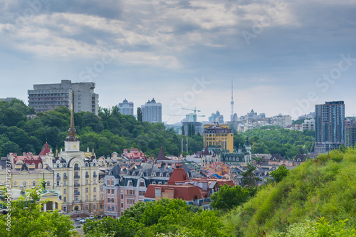Kiev / Ukraine-June 17, 2018: View of the city with houses and buildings.