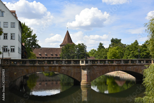 Rivière la Pegnitz à Nuremberg (Bavière)