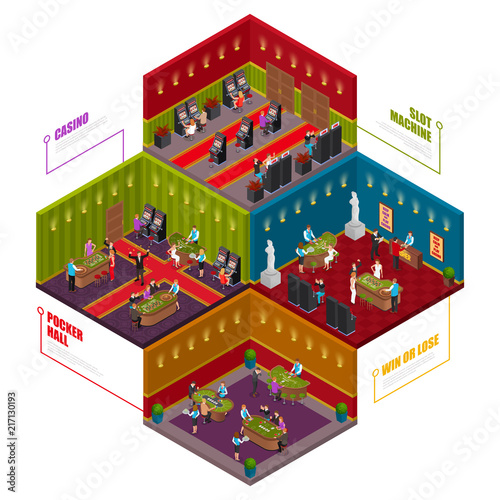 Casino Rooms Isometric Set 