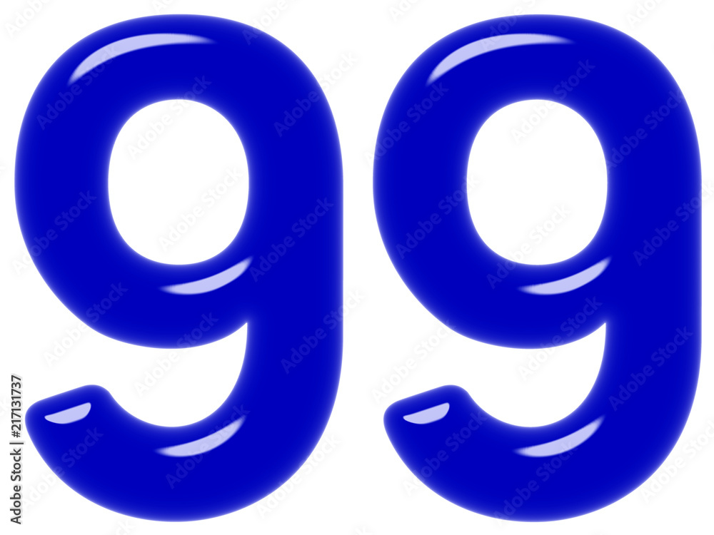 Numeral 99, ninety nine, isolated on white background, 3d render Numeral 99, ninety nine, isolated on white background, 3d render