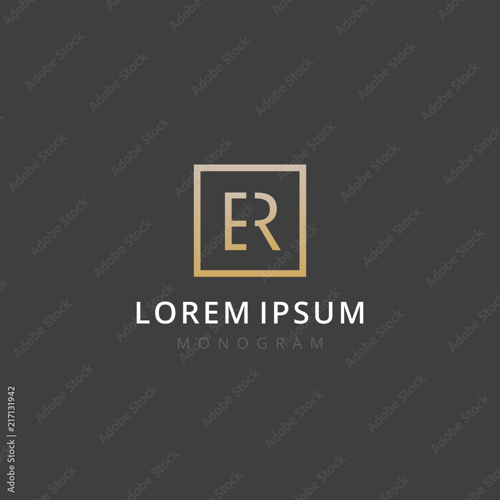 ER. Monogram of Two letters E & R . Luxury, simple, minimal and elegant ER logo design. Vector illustration template. ER. Monogram of Two letters E & R . Luxury, simple, minimal and elegant ER logo design. Vector illustration template.