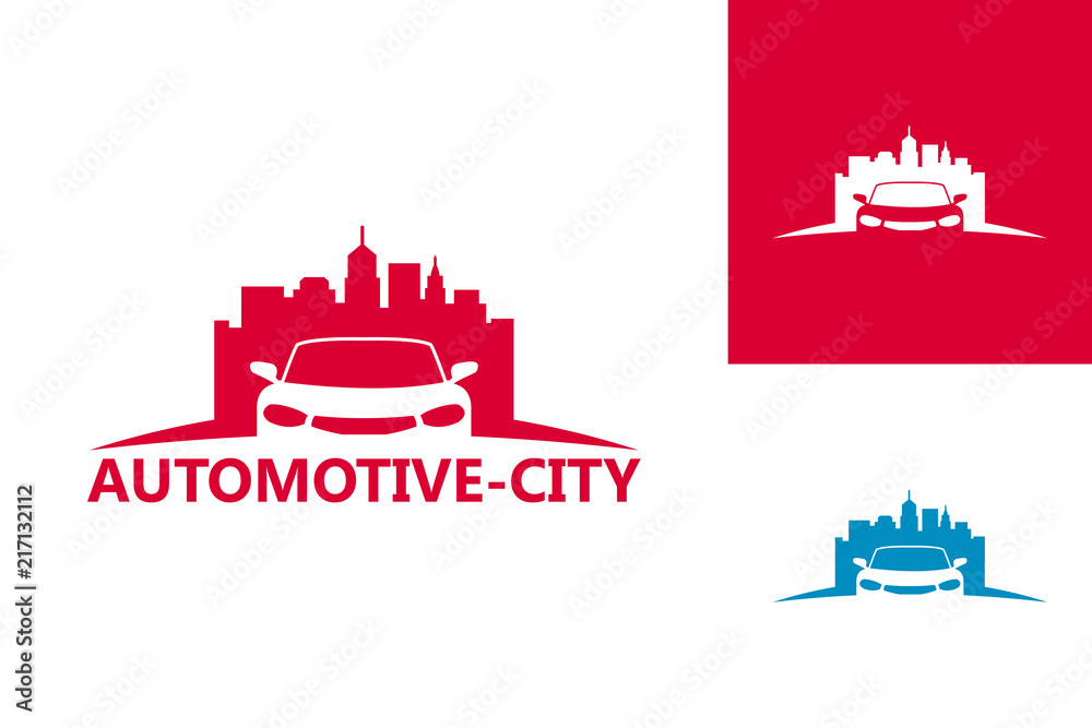 Naklejka premium Automotive City Logo Template Design Vector, Emblem, Design Concept, Creative Symbol, Icon