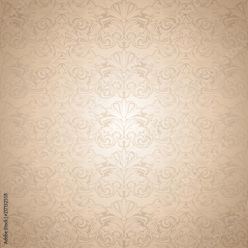 gold vintage background , royal with classic Baroque pattern, Rococo with darkened edges background(card, invitation, banner). Square format
