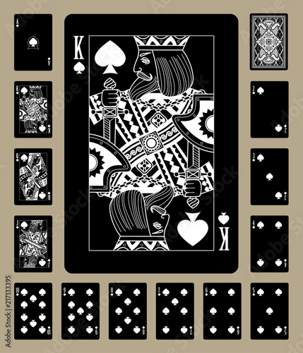 Spades suit black playing cards