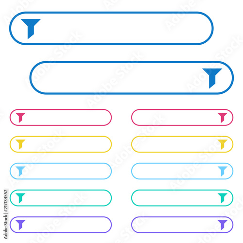 Filter icons icons in rounded color menu buttons