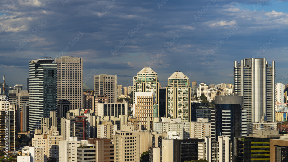 Fototapeta premium Amazing skyline of Sao Paulo - skyscrapers of Sao Paulo, Brazil South America 