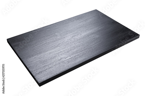 black board for serving foods with beautiful texture, cutting board on white background, isolate