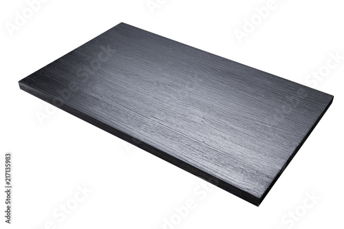 black board for serving foods with beautiful texture, cutting board on white background, isolate