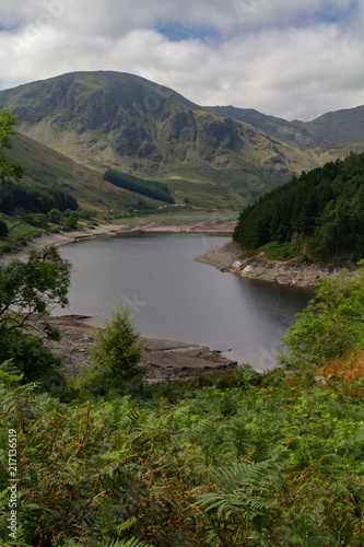 Low Water level at Haweswater reservoir reveals the remains of the village of Mardlae Green in summer 2018