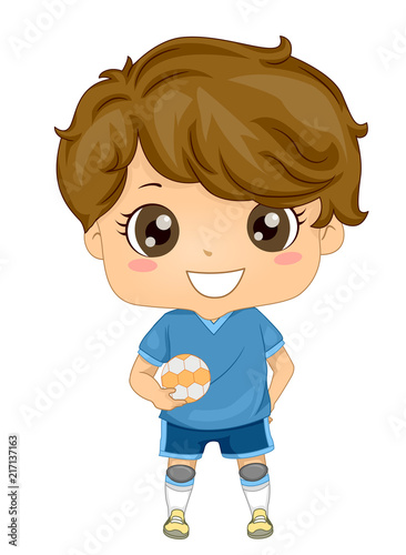 Kid Boy Sports European Hand Ball Illustration