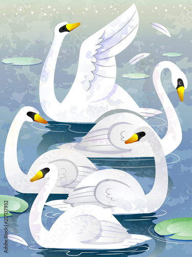 Herd Of Swans Illustration