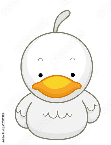 Animal Duck Sit Illustration