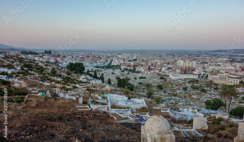 View from the top of the cemetery of Tetouan, Morocco
