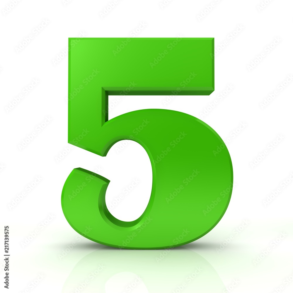 number 5 five green 3d rendering isolated number 5 five green 3d rendering isolated