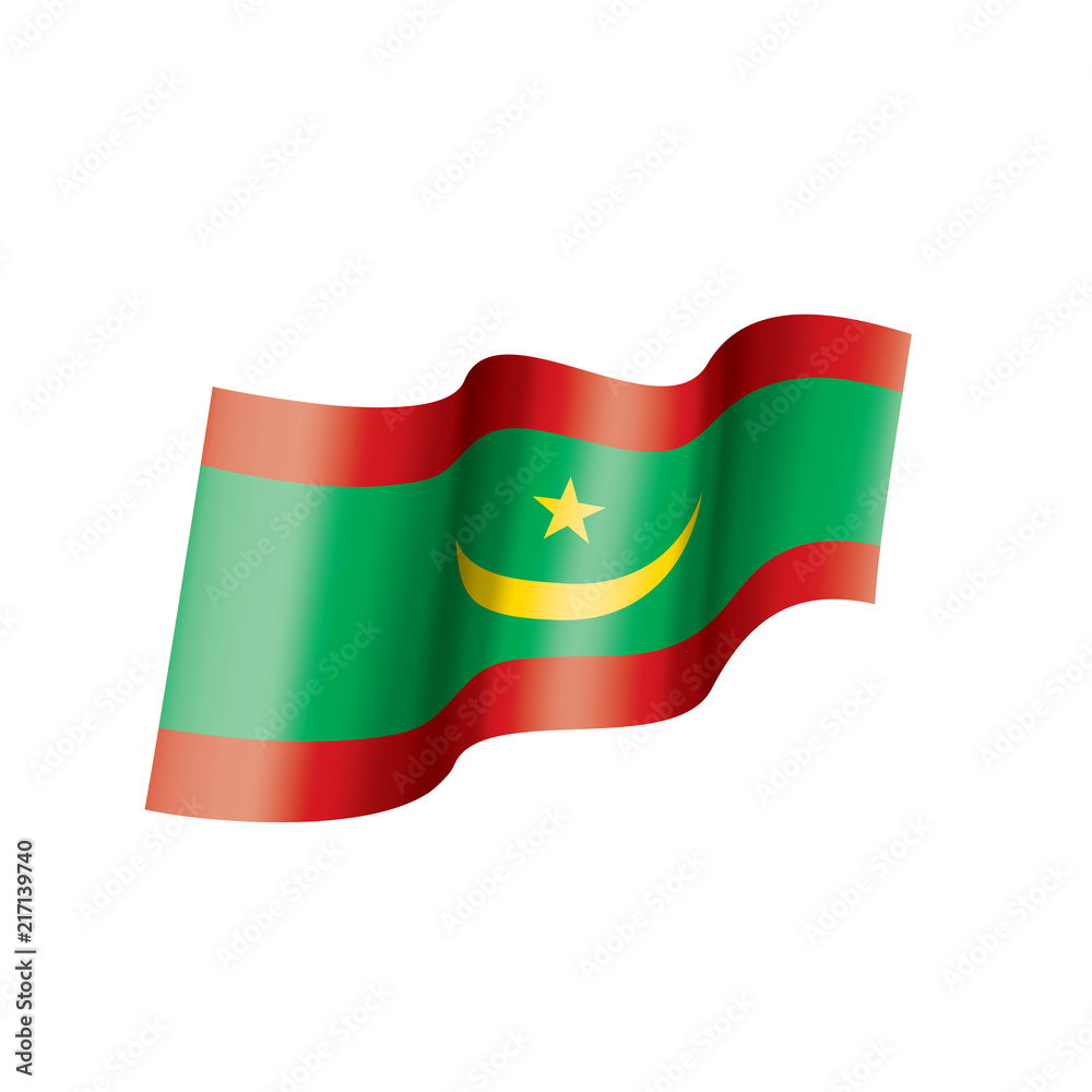 Fototapeta premium Mauritania flag, vector illustration on a white background