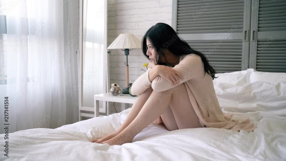 lonely girl feels sick in bed. lonely girl feels sick in bed.